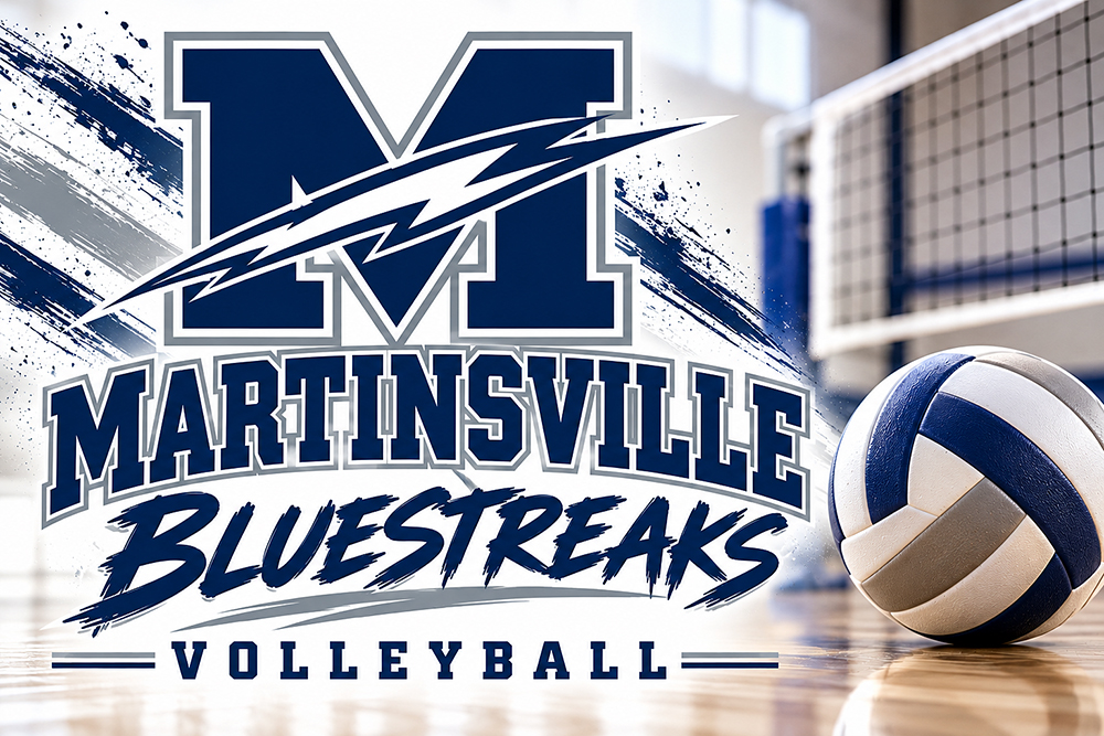 Martinsville Bluestreaks Volleyball Graphic